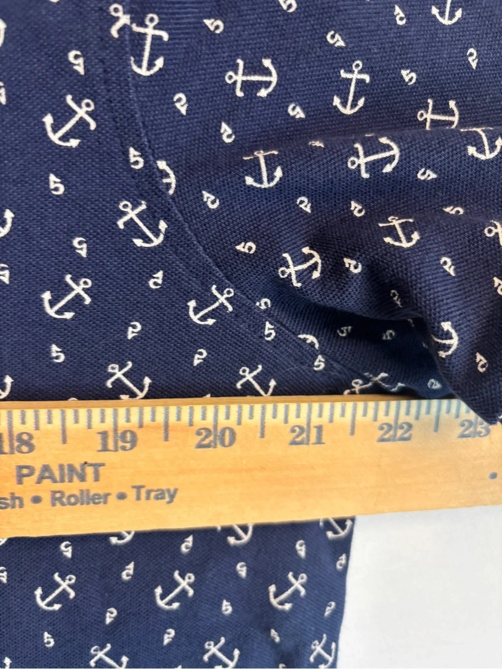Polo Ralph Lauren Men’s Medium Navy Anchor Print Featherweight Mesh Henley Shirt